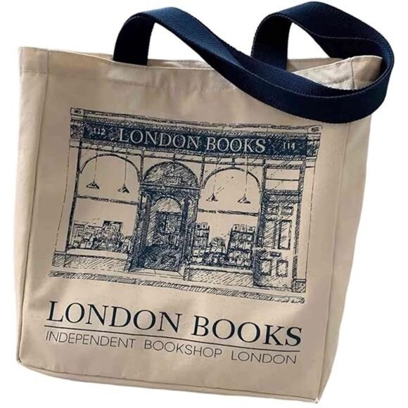 book tote bag aesthetic with zipper, cute small book tote - - Picture 7 of 7